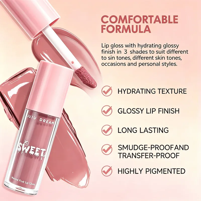 Γυαλιστερό lip gloss mirror nude lip gloss ενυδατικό λαμπερό δέρμα αδιάβροχο μακράς διαρκείας για άψογο φινίρισμα