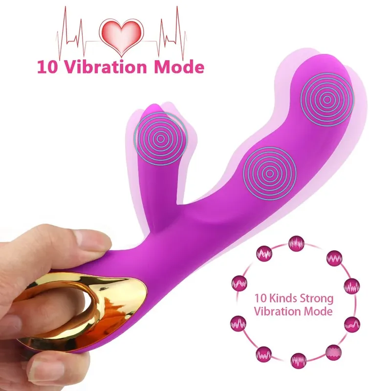 Rabbit G Spot Vibrátor nőknek 10 mód Orgazmus Műpénisz Erőteljes maszturbáció Klitorisz stimulátor Hüvelymasszírozó Felnőtt szexjátékok