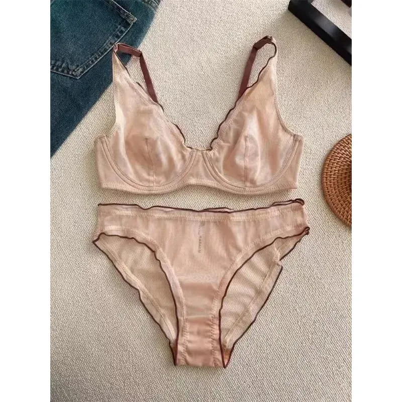 New Arrival Γυναικείο Σετ σουτιέν Full Cup Ultra Thin Minimizer Sexy Support Anti-Saging Side Slim ABCD Everyday Comfort Σετ εσωρούχων