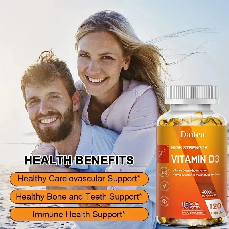 Bitamina D3 Capsules 4000IU Nagbibigay ng Immune Bone Support Nagsusulong ng Calcium Absorption Itinataguyod ang Kalusugan ng Muscle Nervous System — image 4