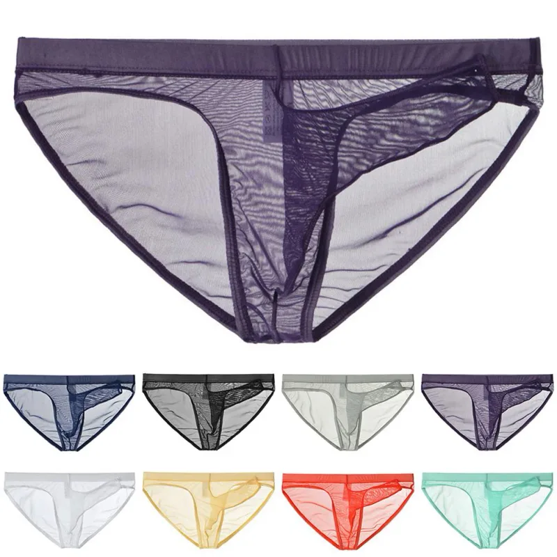 Herenondergoed Mesh Transparante Olifantneusslip Dunne lichtgewicht sneldrogende ademende onderbroek met lage taille
