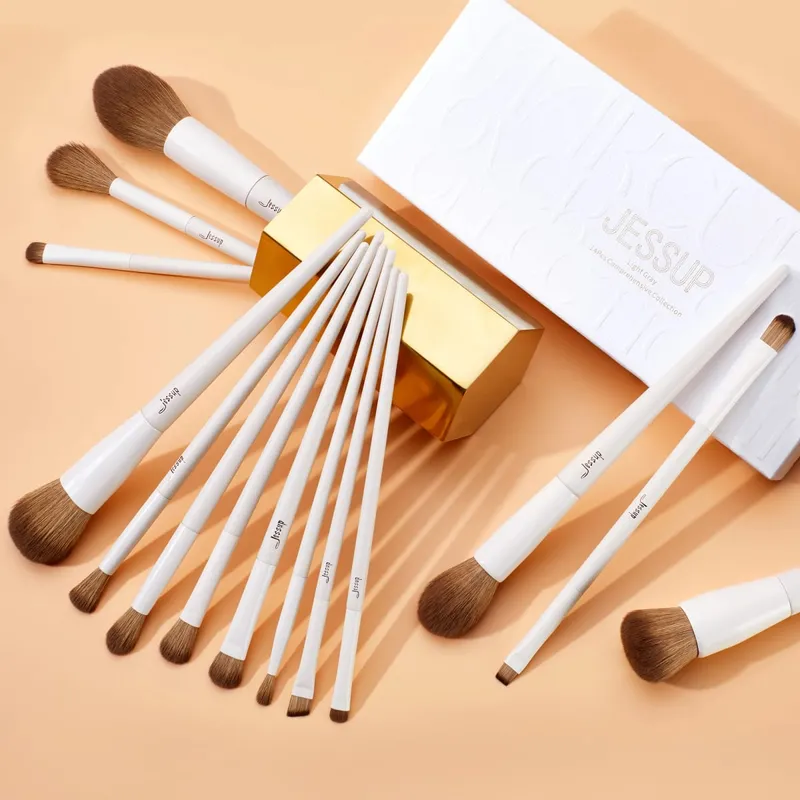 Jessup 14 Bộ Cọ Trang Điểm Chuyên Nghiệp Tổng Hợp Mềm Mại Phấn Nền Pha Trộn Phấn Mắt Viền Lót Cọ Bộ T329