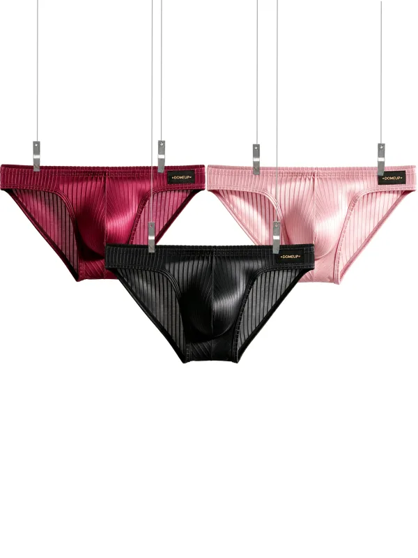 Men's Underwear Ribbed Texture Mens Brief Nylon Elastane Underpants Lightweight Thin Comfortable Male Triangle Underwear M‑XXL