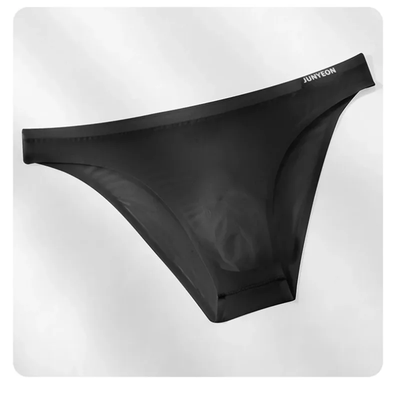 Seamless Quick Drying Men Briefs Underwear Solid Color Ice Silk Ultra-thin Underpants Sexy Breathable 3D Pouch Panties Undies