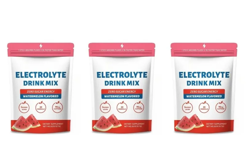 Zero Sugar Vattenmelon Elektrolytpulver med 90mg koffein Aminosyror Mineraler Vitaminer Ger energipåfyllning 15 sticks