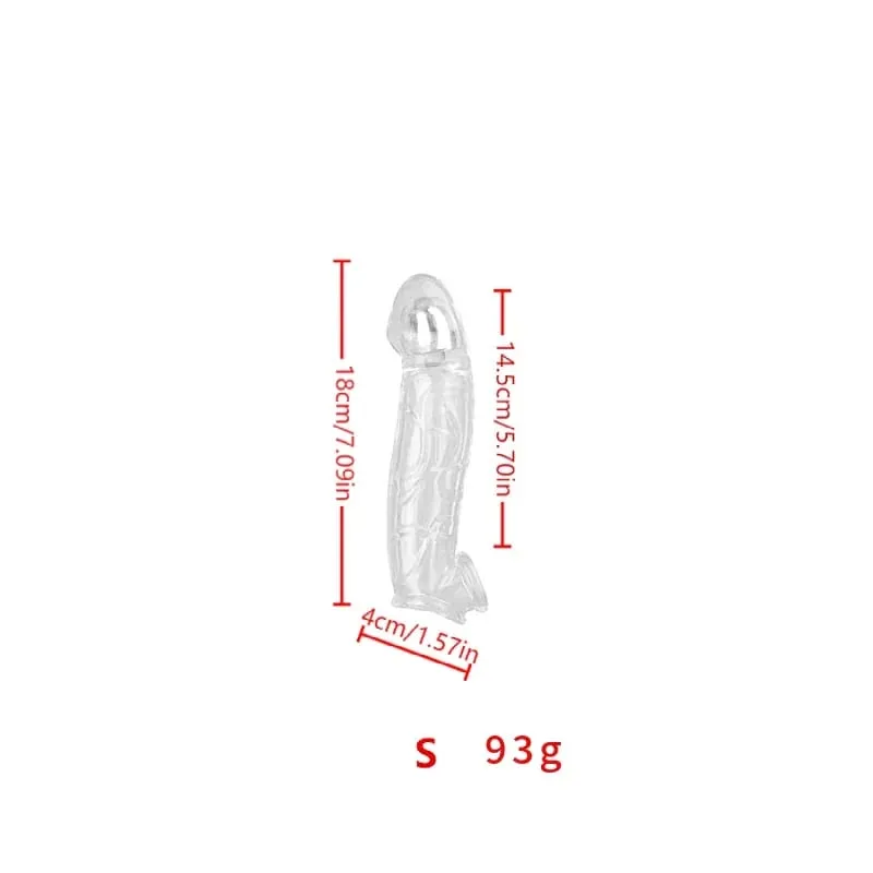 3 Size Reusable Penis Sleeve Soft Clear Cock Sleeve Penis Extender Adult Sex Toys for Men Women Durable Penis Enlarger Male — image 5