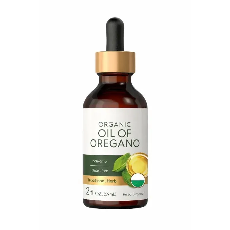 Minyak Organik Oregano Cair Tetes Suplemen Herbal Vegan Kesehatan Non-GMO Bebas Gluten Dukungan Nutrisi Harian 60Ml Per Botol