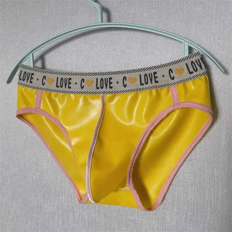 Men Sexy Latex Briefs Seamless Underwear Scrotum Bulge Panties Men Clothes Inner Wear Athletic Underpants Porns Bikini Bottom