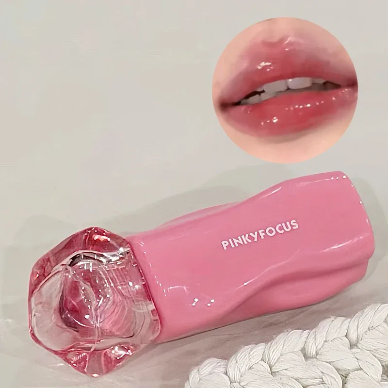 Pinkyfocus Lipstick Glossy Mirror Lip Gloss Moisturizing Hydrating Juicy Nude Lip Tint LongLasting Daily Natural Makeup Lipstick