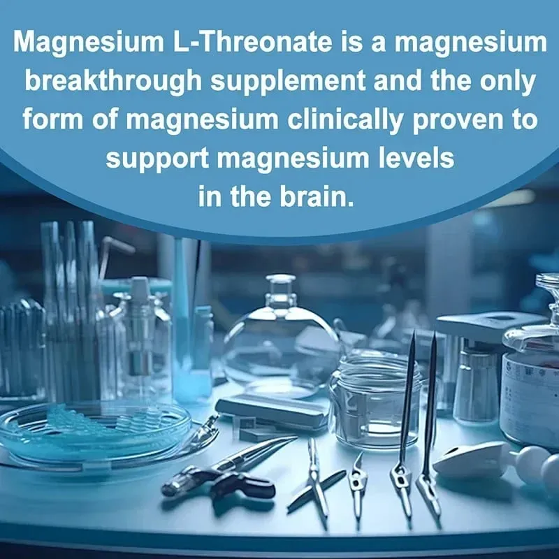 Magnesium L Threonate - Focus and Memory Enhancer Supports Nerve Function Muscle Strength Bone and Joint Health