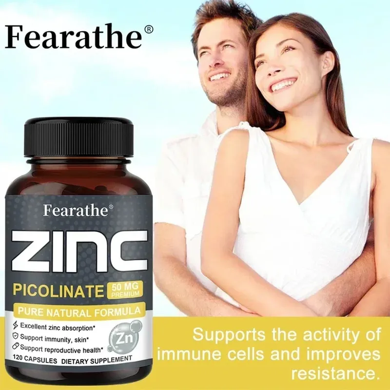 Viên nang kẽm 50 Mg - Bổ sung hỗ trợ da và móng tay miễn dịch chống oxy hóa tự nhiên Unisex
