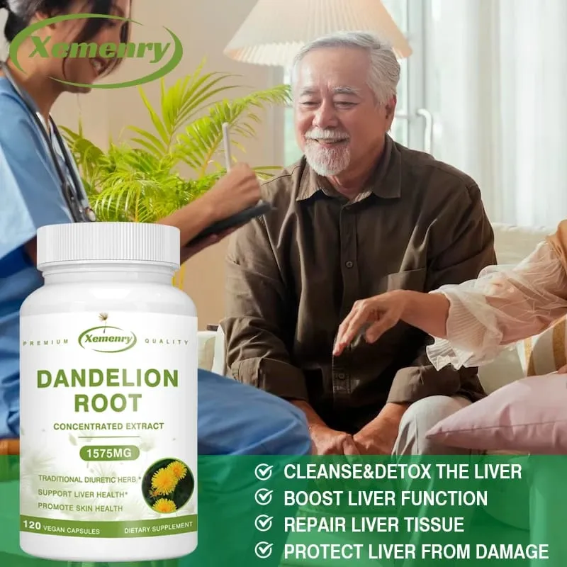 Dandelion Root Extract Capsules para sa Liver Detox Protection Suporta sa Atay Malakas na Immune System Normal na Presyon ng Dugo at Asukal
