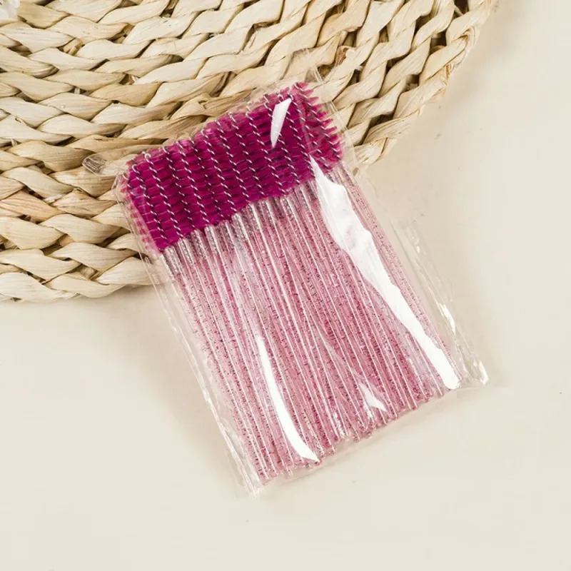 50-100PCS Crystal Eyelash Brush Combs Professional Eye Lash Extension Mascara Wands Makeup Beauty Tool for Eyelashes