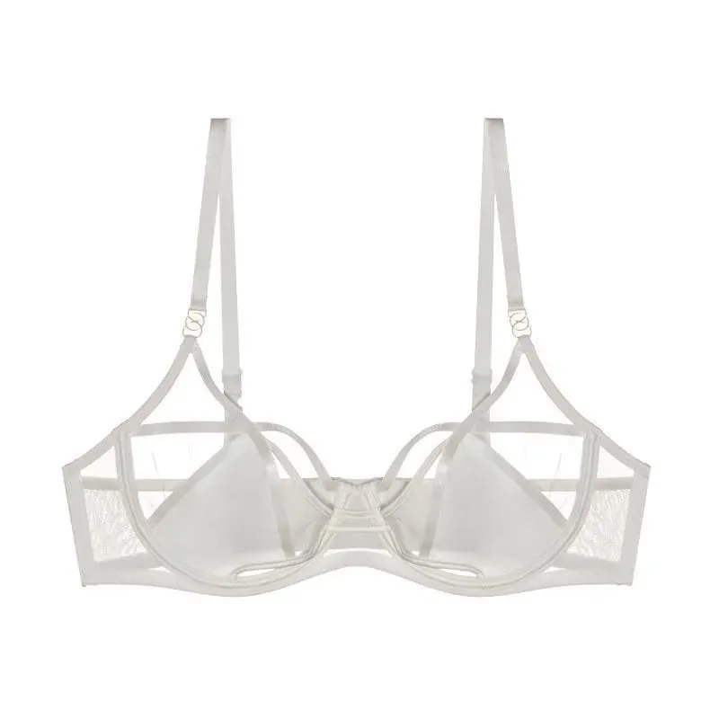 Set Sutiã E Calcinha Rendado Sem Espuma Aro Flexível Push Up Transparente Estilo Dark Academia Sensual E Elegante