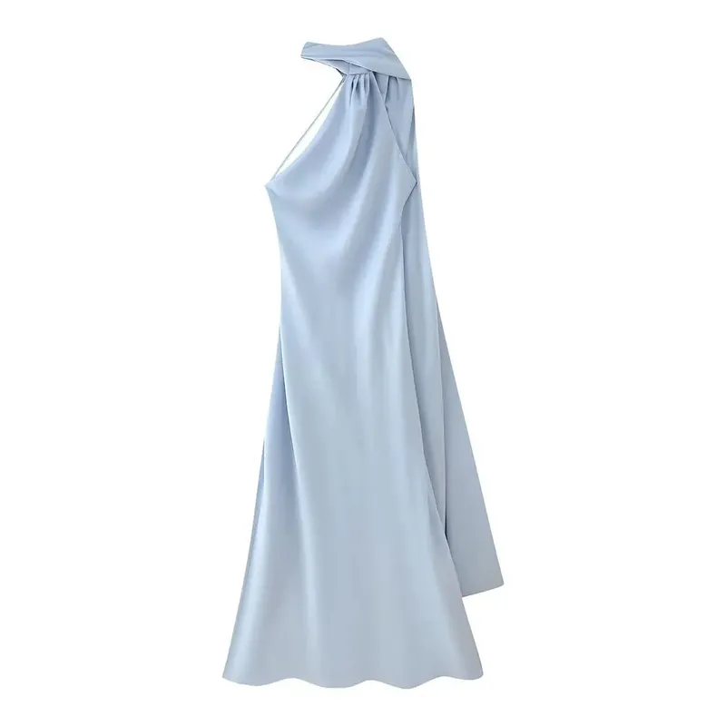 High Street Women Σέξι Κομψό Μακρύ Φόρεμα Γυναικεία Μόδα Πράσινο Σατέν Πάρτι Maxi Vestidos