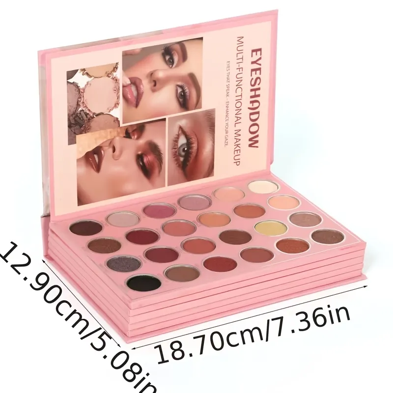 Book Style Eye Shadow Plate Natural Brown Matte Fine Flash Eye Shadow Αδιάβροχη ανθεκτική και εύκολη στη χρήση Φορητό δώρο μακιγιάζ ταξιδιού κατάλληλο για γυναικείες διακοπές