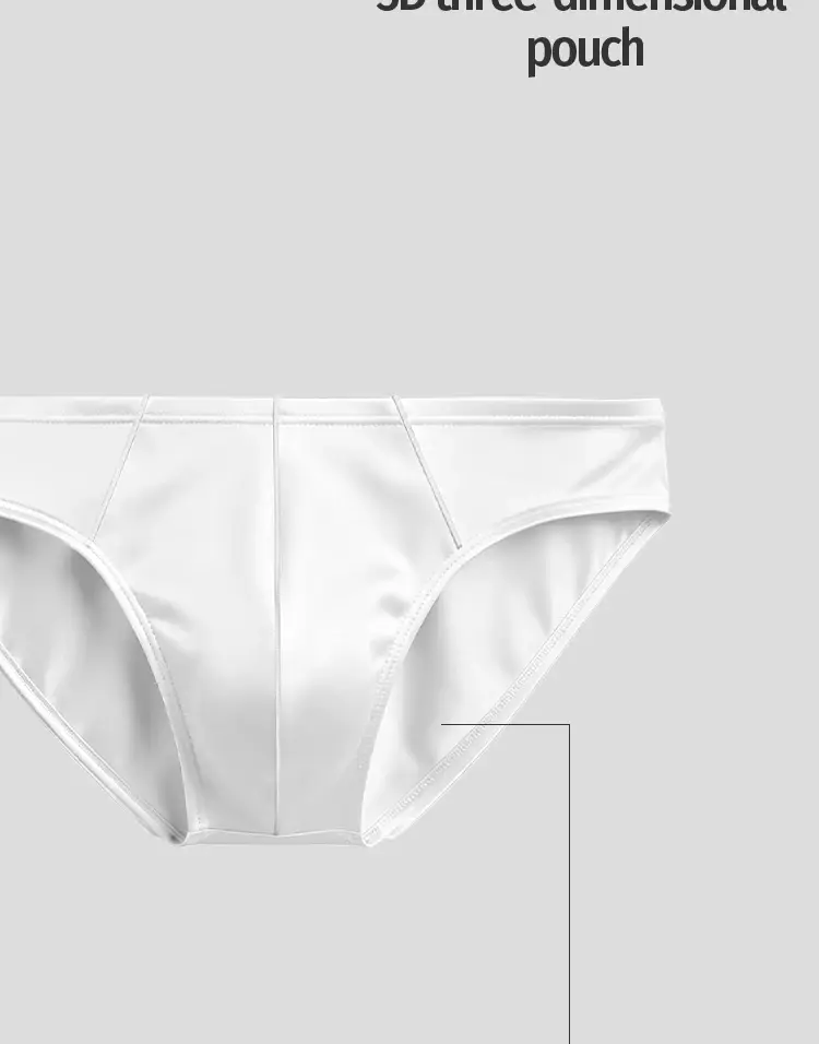 1/3Pcs Satin Nylon Men's Briefs Skin-friendly Breathable Mens Underwear Panties Large Crotch Pouch Man Bikini Underpants Briefs