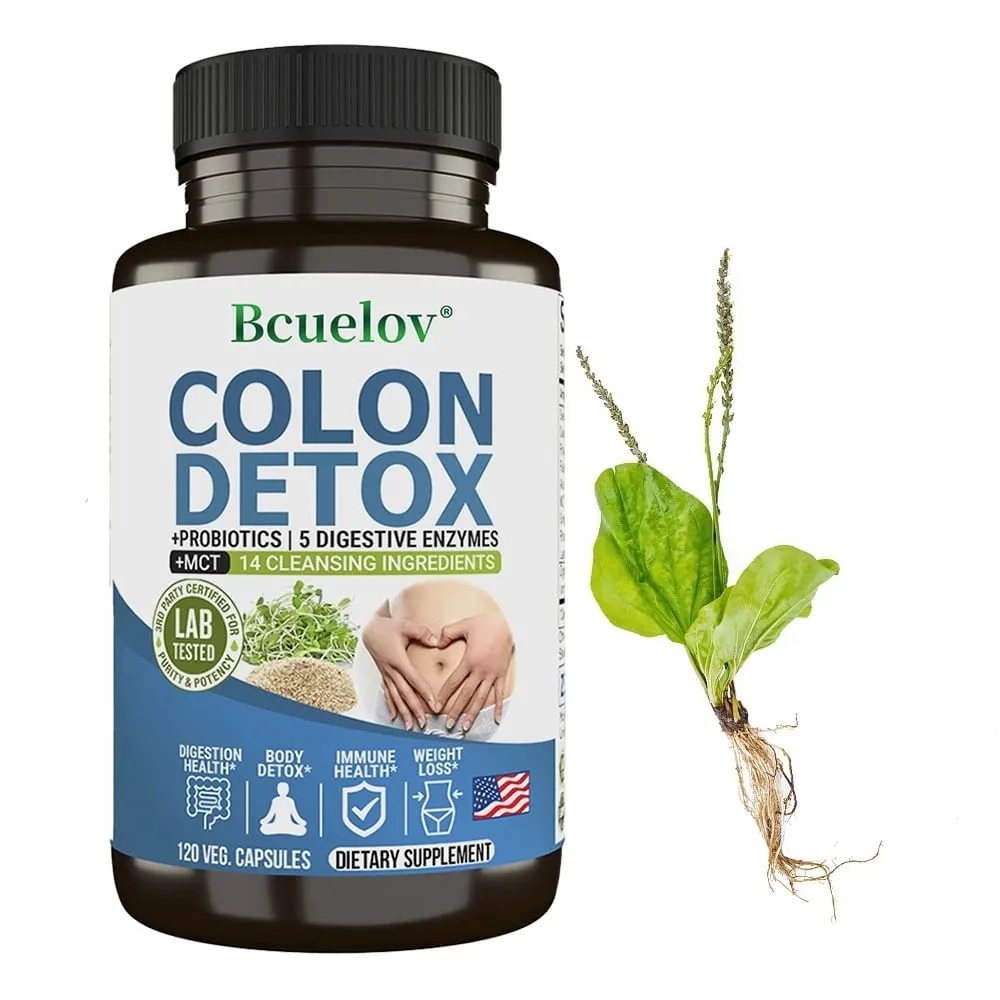 A Psyllium Husk-ot tartalmazó vastagbél Detox probiotikumok enyhítik a székrekedést és a puffadást, tisztító kiegészítő