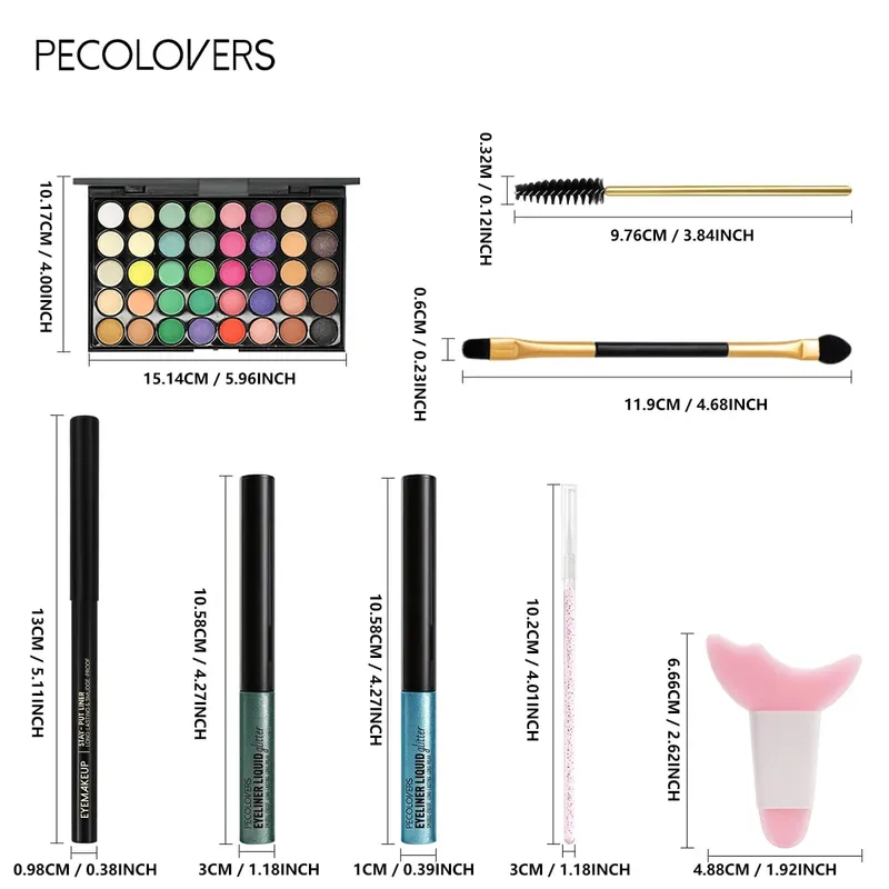 8 ΤΕΜ/ΣΕΤ Eyeshadow Palette Sparkle Liquid Eyeliner Black Eyeliner Eye Brushes Halloween/Christmas/Parties Σετ Μακιγιάζ Beauty