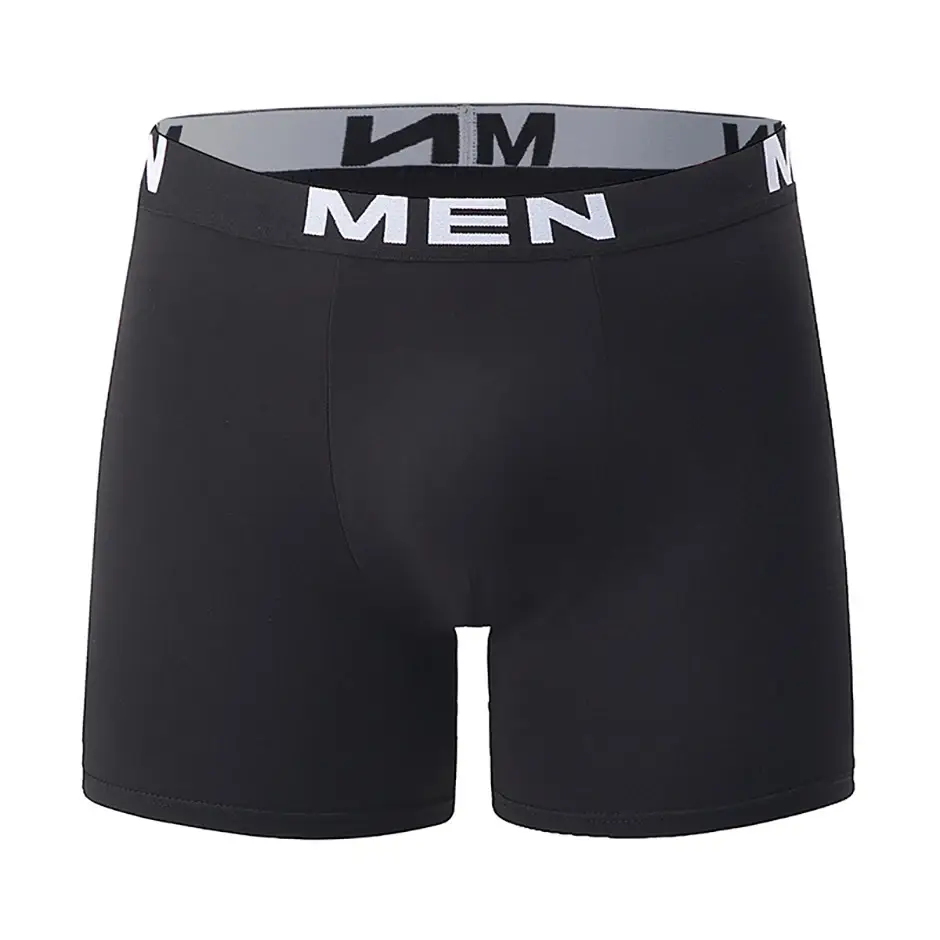 7-piece Set of Four Season Men's Solid Color Long Casual Underwear, Fashionable Sports Underwear, Plus Size Flat Corner Pants