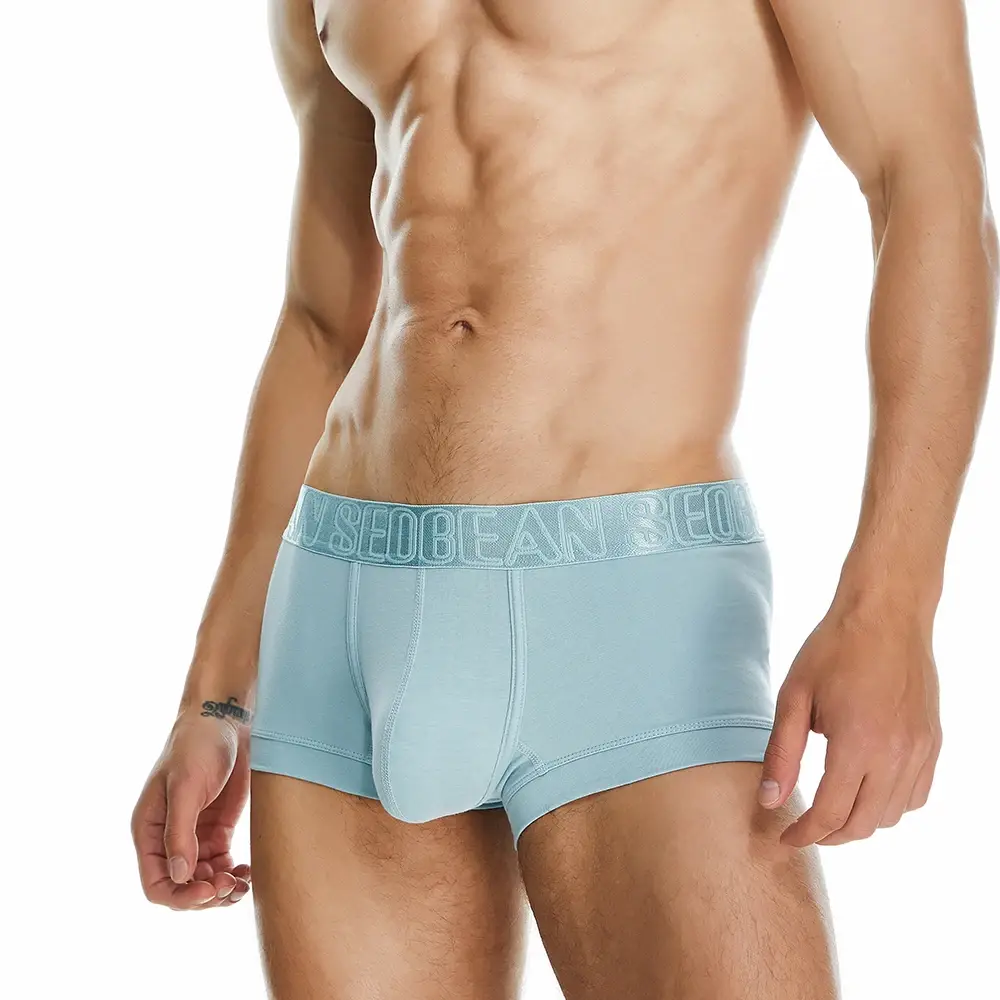 Men's Ribbed Boxer Briefs with 3D Contoured Pouch Elastic Waistband Soft Stretch Fabric for Comfort Casual Underwear