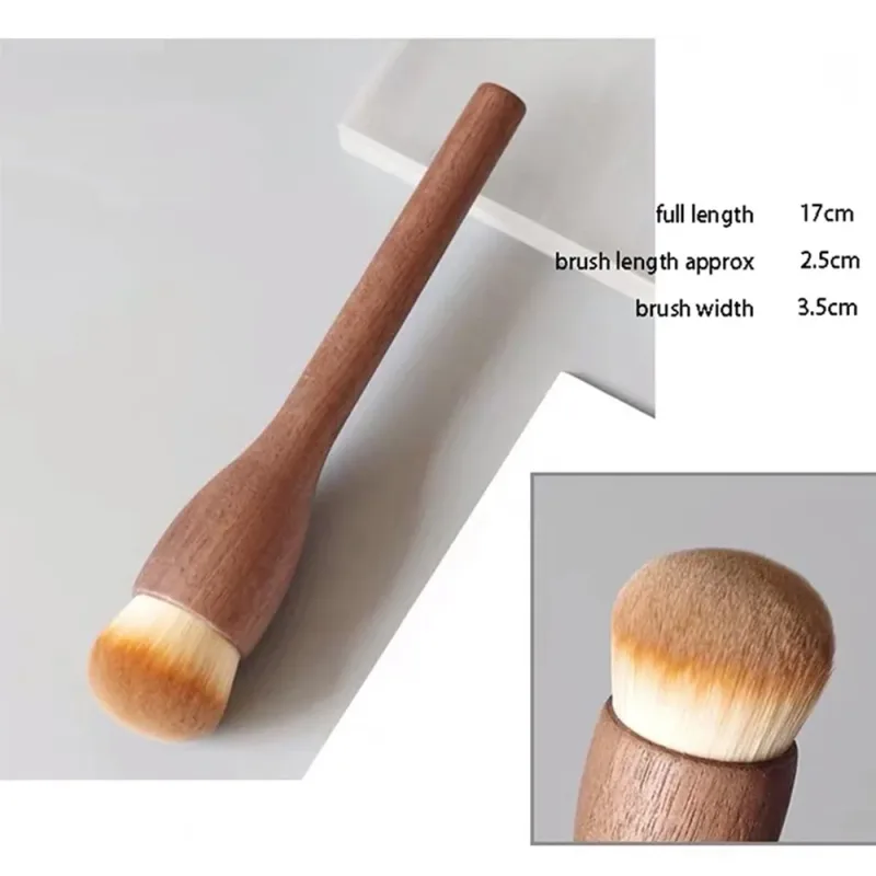 Nya sminkborstar med retro trähandtag Supermjuka valnötslösa Powder Blush Foundation Konturborste Kosmetiska sminkverktyg