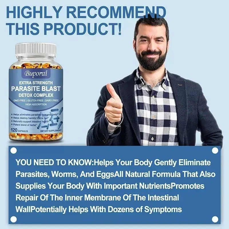 Parasite Blast Detox Complex - Eliminate Parasites Promote Digestion Cleanse & Detoxification Supports Intestinal Health