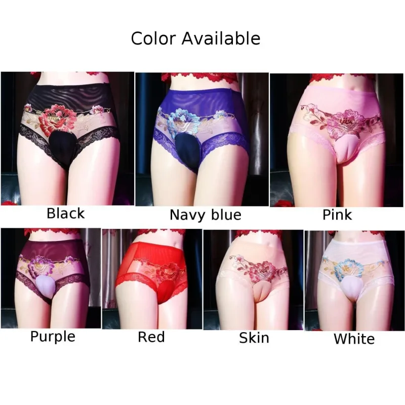 Fashion Hot Stylish Briefs Underwears White Black Crossdress Hiding Gaff Panties Men Polyester Purple Royal Blue
