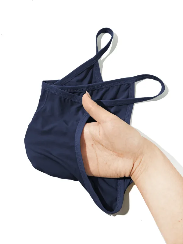 1PC Men's Sexy Low-Waist Briefs with Large Pouch Single Color Thin Belt Comfortable Thin Design for Summer Pure Color Underwear