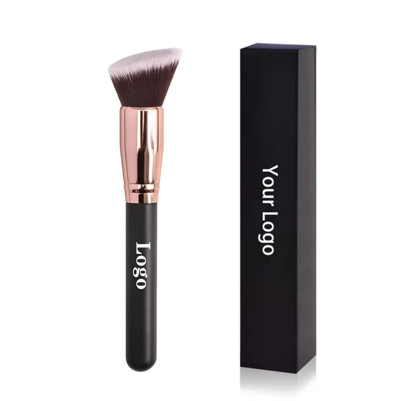 Gratis Label Pribadi Kuas Rias Foundation Loose Powder Concealer Blending Brush Pink Alat Rias Kecantikan Grosir Massal 10pcs
