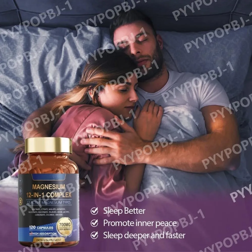 Συμπλήρωμα μαγνησίου 700 mg Complex 12 σε 1 μαγνήσιο με γλυκινικό κιτρικό μηλικό οξείδιο ταυρικό ασπαρτικό οροτικό μαγνήσιο
