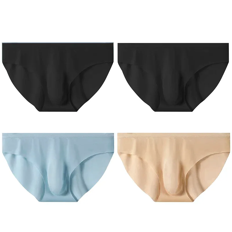 4 stuks heren ijszijde slips zomer transparant naadloos sexy sneldrogend trendy ademend ondergoed ultradunne slipjes
