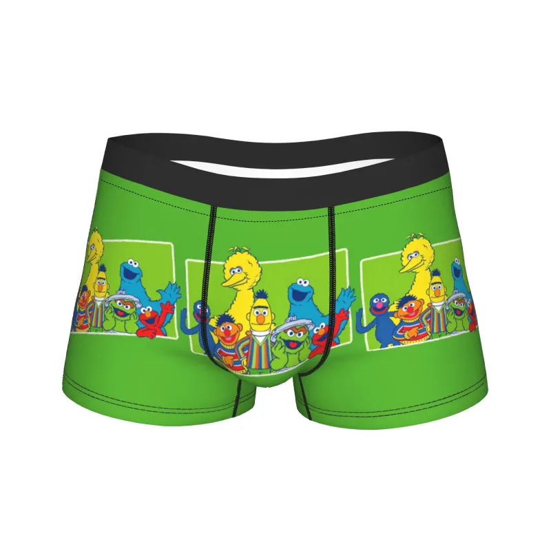 S-Sesames Streets Tango Elmo & Grover Underwear Men Shorts Briefs Funny Boxershorts Quality Customs Oversize Panties