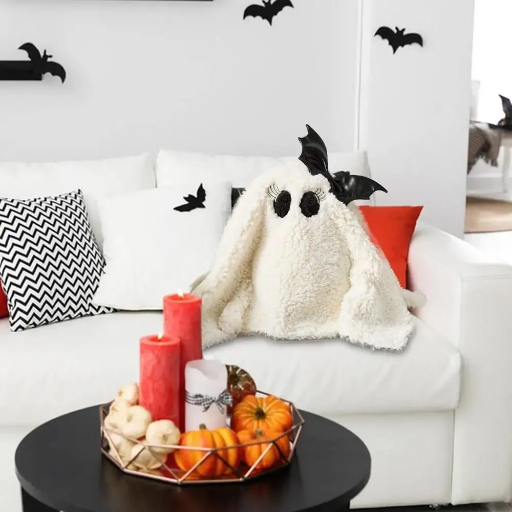 Ghost βελούδινο μαξιλάρι Χαριτωμένο βελούδινο Ghost Διακόσμηση σπιτιού Γεμιστά αποκριάτικα βελούδινα παιχνίδια Χαριτωμένα φάντασμα βελούδινα παιχνίδια Soft λούτρινα φάντασμα για