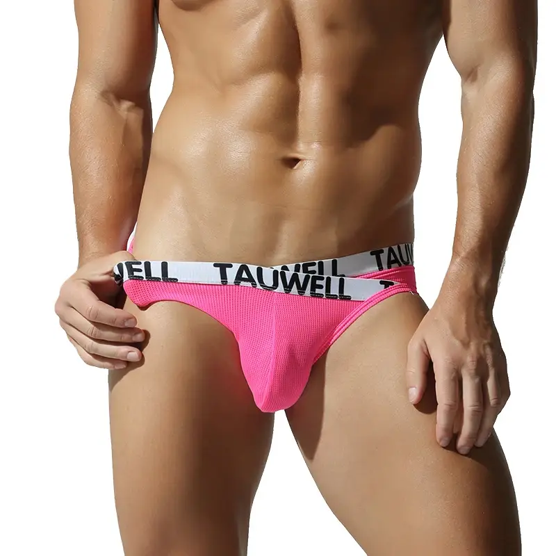 Tauwell Men's Fashion Low-Waist Sports Underwear Breathable Mesh Small V Waist Triangle Briefs