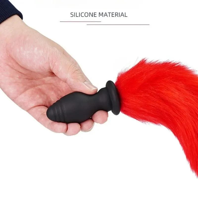 Fox Tail anális dugó vibráló távirányítóval - Műszőrme és szilikon szerepjáték Felnőtt játékok Többszínű BDSM szexjátékok pároknak