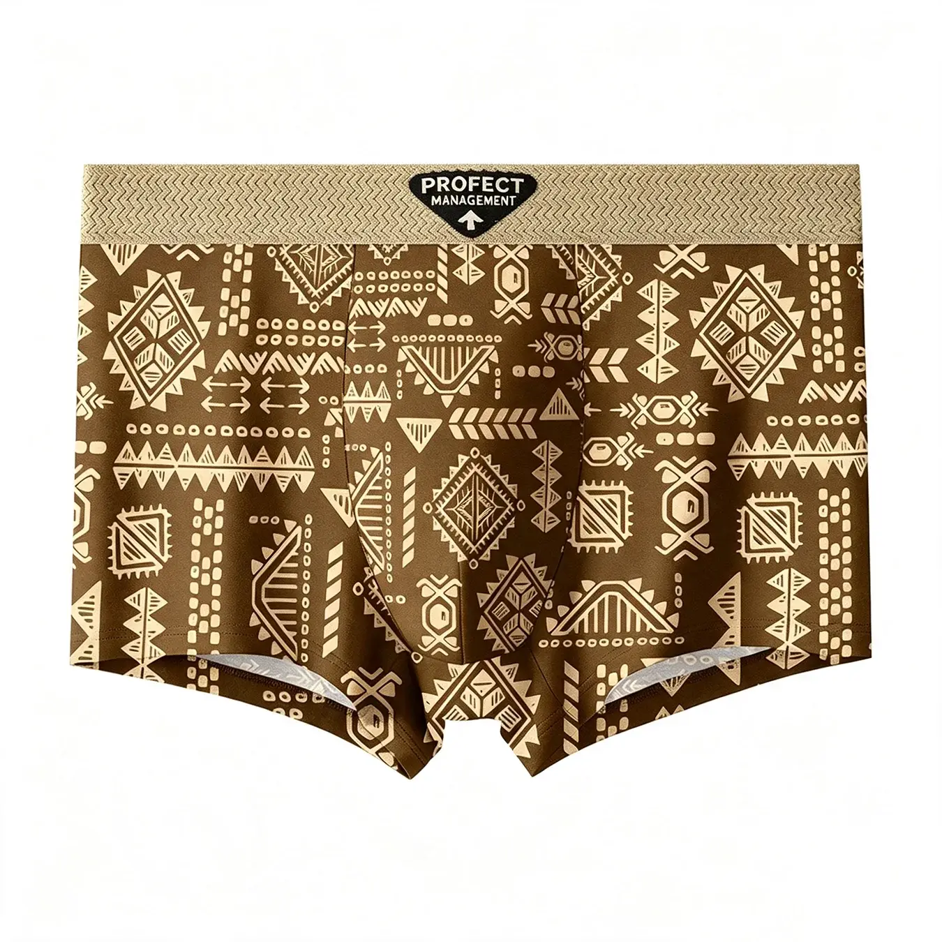3pcs/set Fashion Men Underwear Men's Retro Geometric Print Boxer Briefs Soft Breathable Mid-Waist Underwear Comfortable Shorts