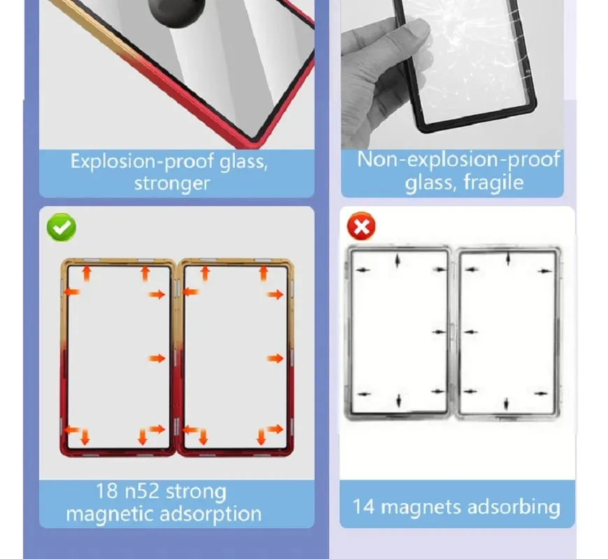 Casing Pelindung Kartu Bertingkat Aloi Aluminium Warna Gradien untuk Tempat Pajangan Bumper Kartu Perdagangan Tahan Gores UV & BGS PSA/BGS