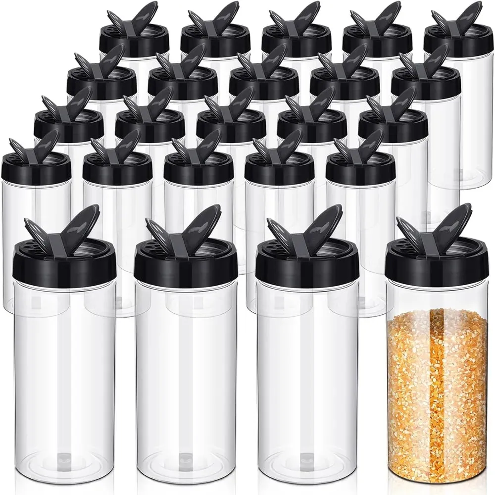 400 ml-es műanyag átlátszó fűszerdobozok shaker fedéllel fűszertartó edények konyhához és grillezéshez