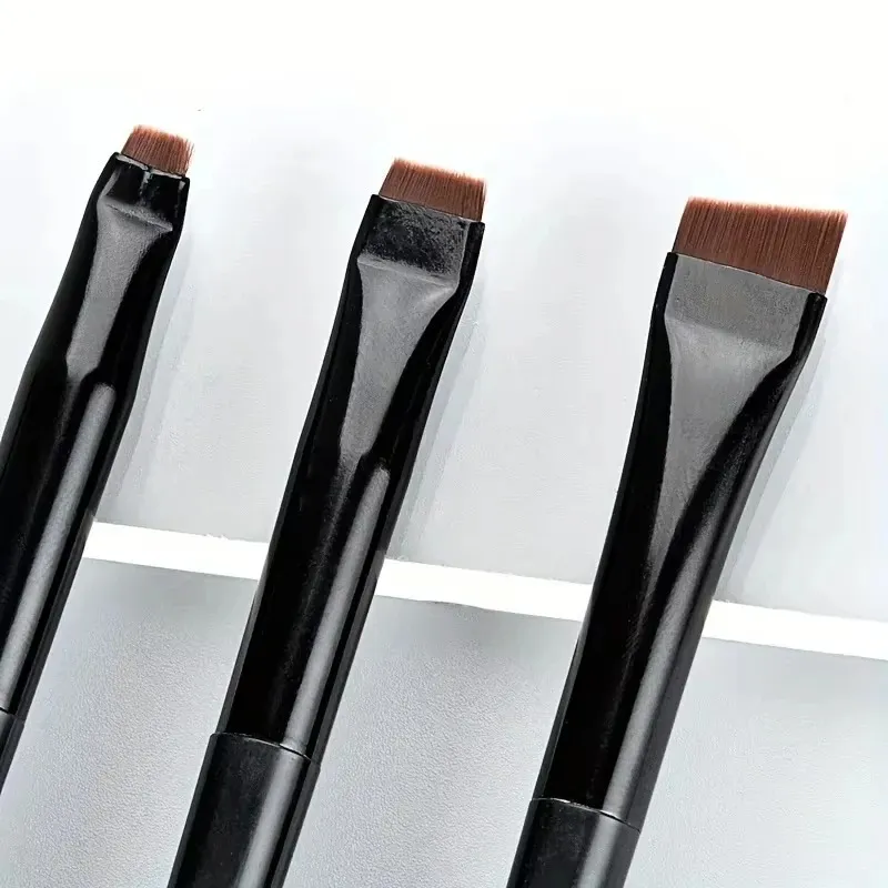 3 Buah/Set Kuas Eyeliner Pisau Kuas Alis Portabel Datar Halus Eye Liner Kontur Alis Kuas Makeup Alat Rias Grosir