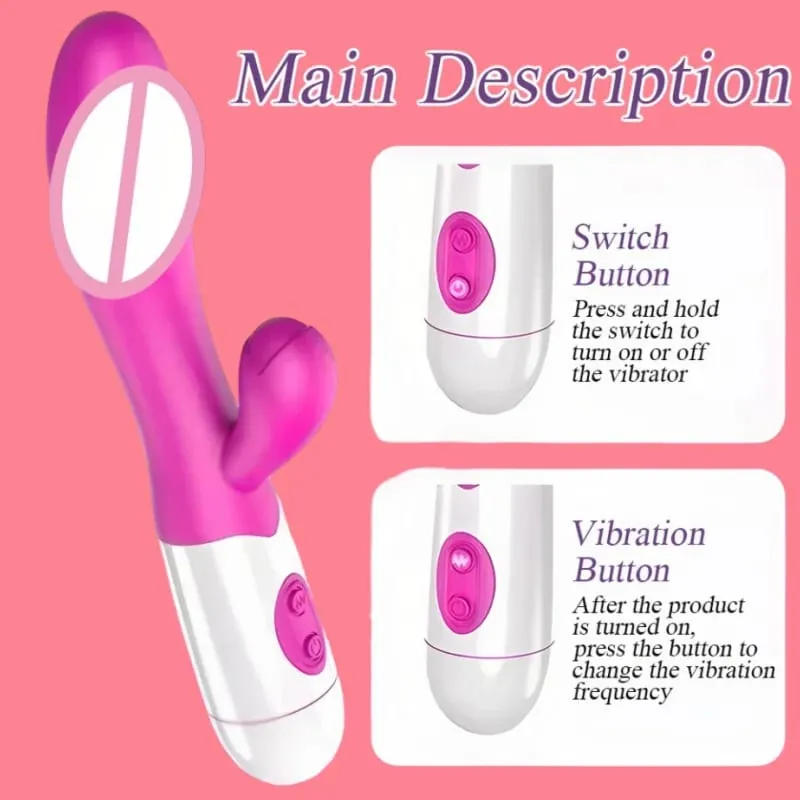 סיליקון G-Spot רטט רטט כפול דגדגן לעיסוי 10 מהירויות נטענת עמיד למים צעצוע מין תענוג לנשים