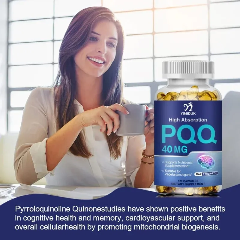 Buy 1 Get 1 Free! Ang PQQ 40mg Supplement para sa Cognitive Function Booster ay Pinahuhusay ang Enerhiya ng Utak Heart Brain at Anti-Aging Vegan