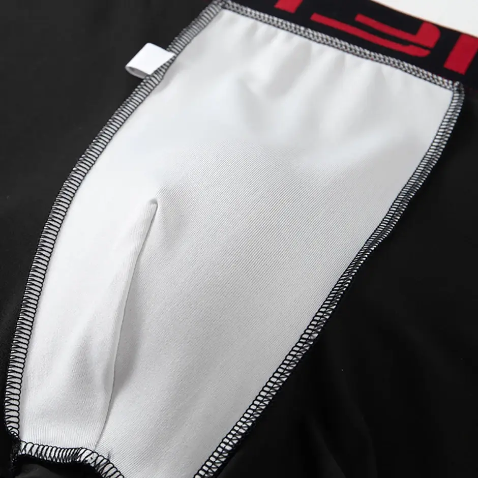 7-piece Set of Four Season Men's Solid Color Long Casual Underwear, Fashionable Sports Underwear, Plus Size Flat Corner Pants