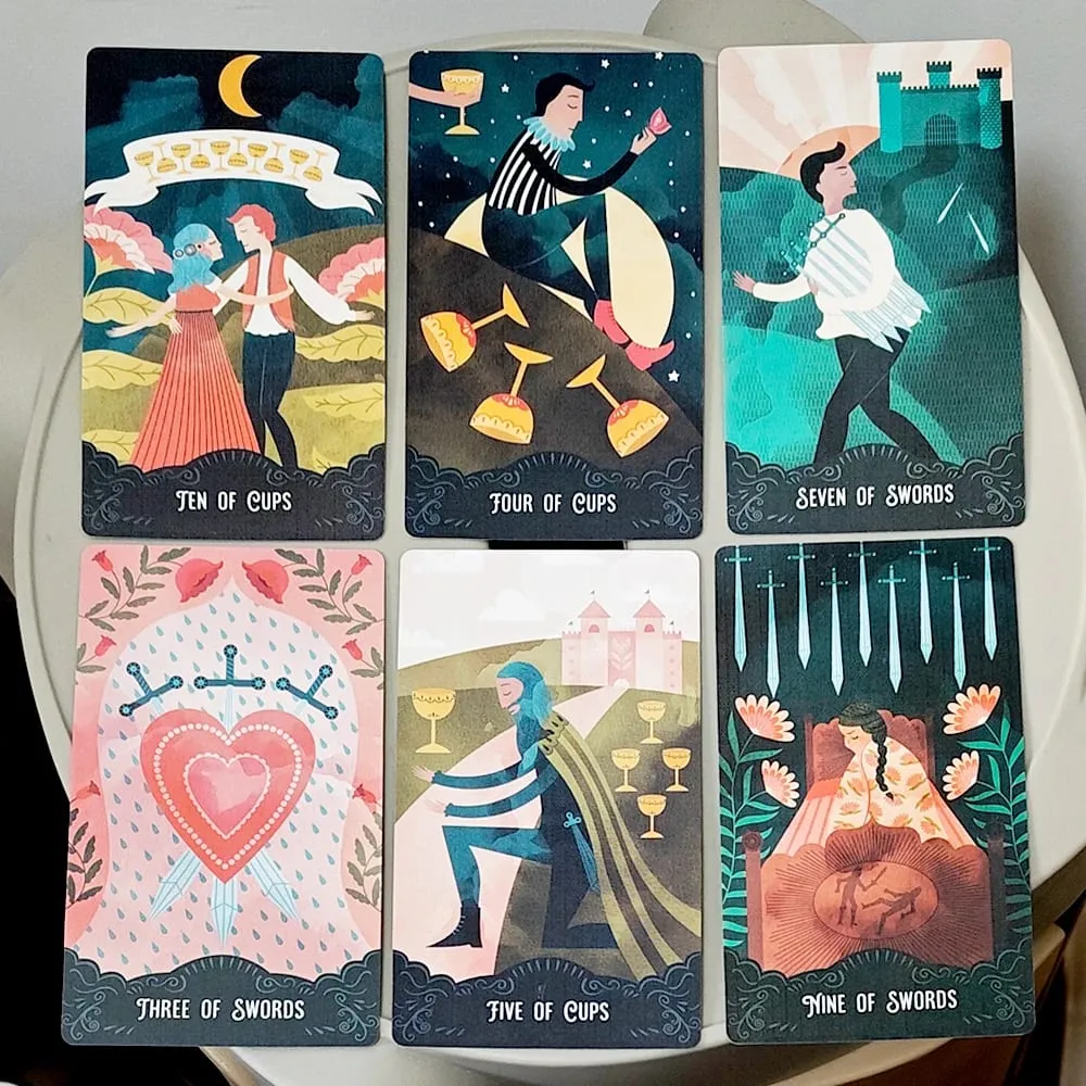 Star Maiden Tarot Pakli 78 kártyapakli Esztétikus Égi Isteni Tarot Kártyák Kétrészes Merev Dobozban 12*7cm Dupla dombornyomással