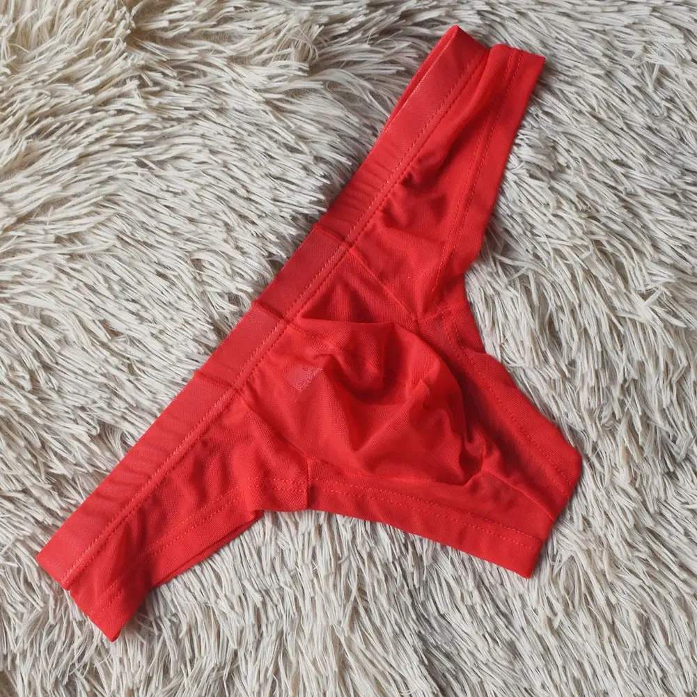 Men G Strings Transparent Mesh Low Waist Sissy Pouch Sexy Lingerie Ultra Hot Underwear For Man Japanese Thongs Men's Underpants