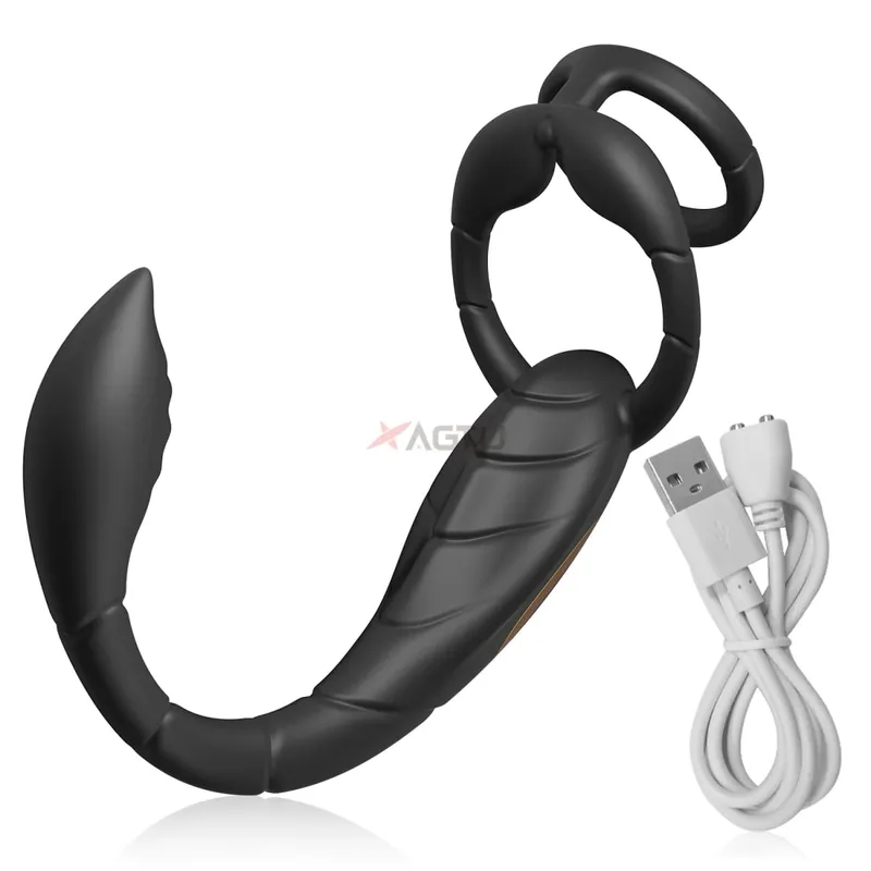 App Control Vibrator for Men Prostate Massager Dual Penis Ring Cock Rings Anal Vibrating Butt Plug Anal Sex Toy for Men