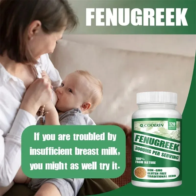 Fenugreek 3000MG - Angkop para sa mga Inang Nagpapasuso sa Pagbuo ng Dibdib Pinahusay na Sirkulasyon - Mayaman sa Protein at Bitamina