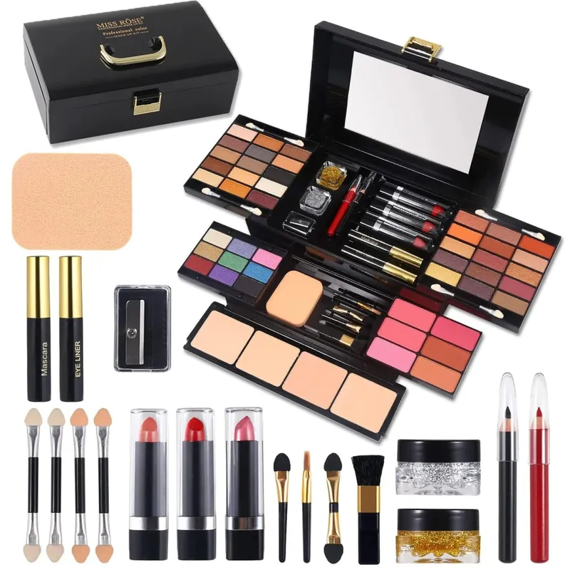 All-in-One Παλέτα Μακιγιάζ Pigmented Matte Shimmer Eyeshadow Blush Contour Kit Πλήρες σετ καλλυντικών για αρχάριους και καλλιτέχνες μακιγιάζ