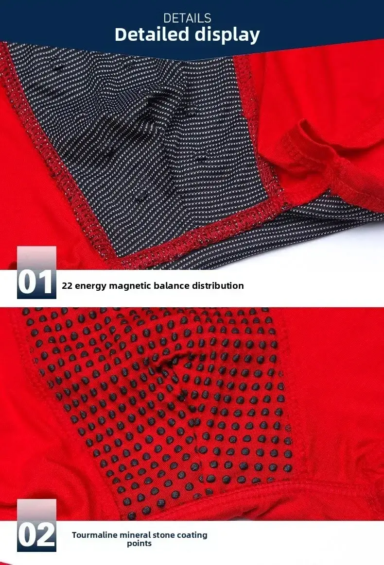 Men's Magnetic Closure Milk Silk Boxer Briefs Anti-Slip Quick-Dry Ultra Soft Breathable Underwear Boxer Shorts