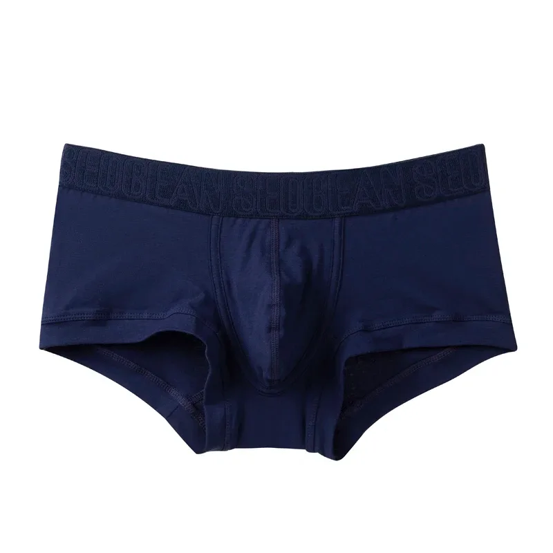 Men's Breathable Cotton Boxer Shorts U-Convex Pouch Low-Waist Soft Stretch Underwear for Daily Casual & Intimate Wear